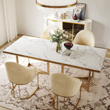 Modern Luxury Marble Rectangular Dining Table White