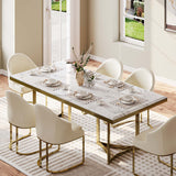 Modern Luxury Marble Rectangular Dining Table White