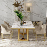 Modern Luxury Marble Rectangular Dining Table White