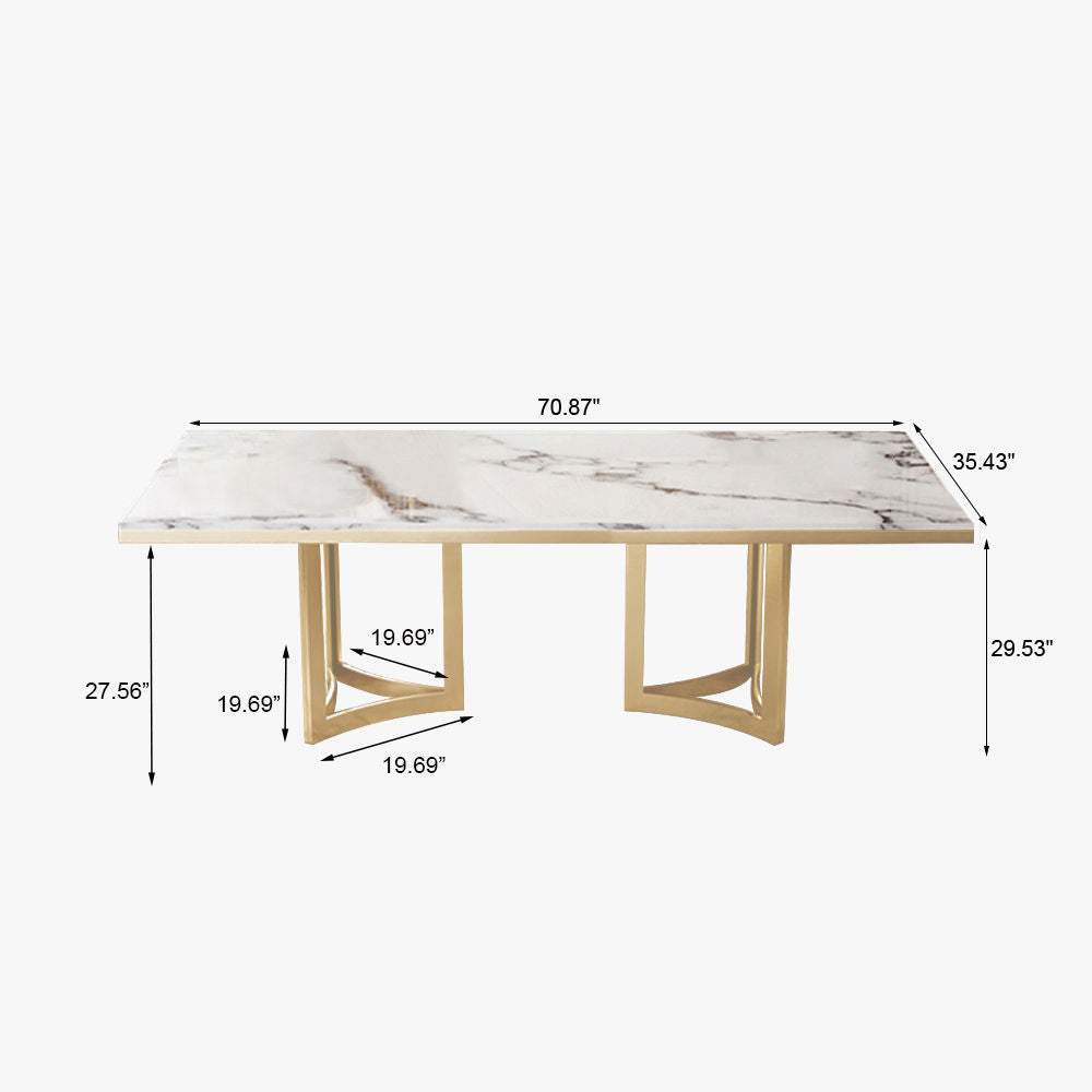 Modern Luxury Marble Rectangular Dining Table White