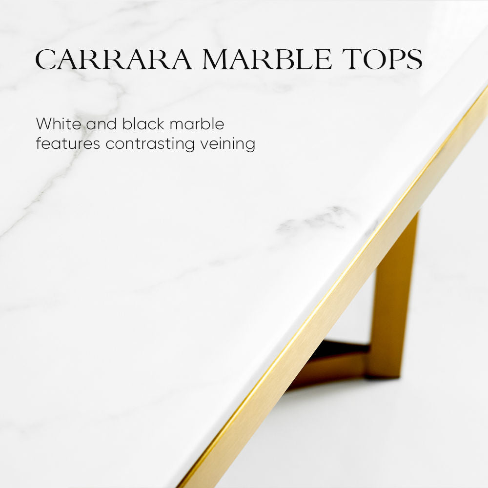 Modern Luxury Marble Rectangular Dining Table White