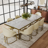 Modern Luxury Marble Rectangular Dining Table White