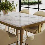 Modern Luxury Marble Rectangular Dining Table White