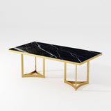 Modern Luxury Marble Rectangular Dining Table Black