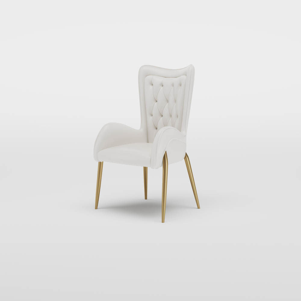 Eufrosino Capri Leather Armchair With Titanium Legs - Shop Now & Get Free Shipping! White