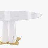 Luxury French Round Dining Table For 4 To 6 White