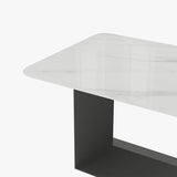 Modern Sintered Stone Trestle Dining Table White