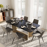 Modern Sintered Stone Trestle Dining Table Black