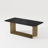 Modern Sintered Stone Trestle Dining Table Black