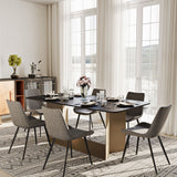 Modern Sintered Stone Trestle Dining Table Black