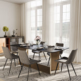 Modern Sintered Stone Trestle Dining Table Black