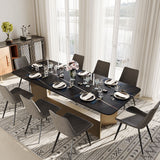 Modern Sintered Stone Trestle Dining Table Black