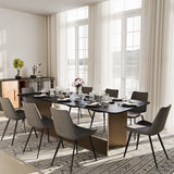 Modern Sintered Stone Trestle Dining Table Black