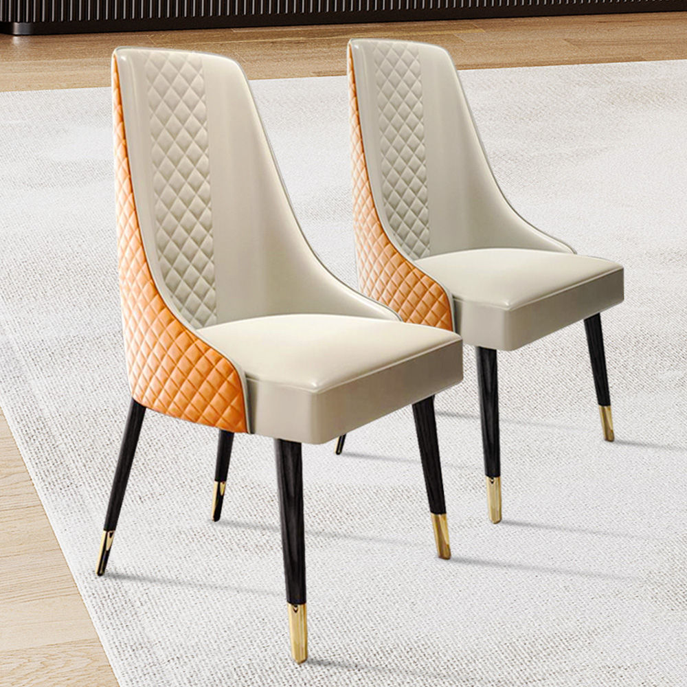 Stylish Mid-Century Dining Chairs For A Comfortable Home-Life | Set Of 2 Orange