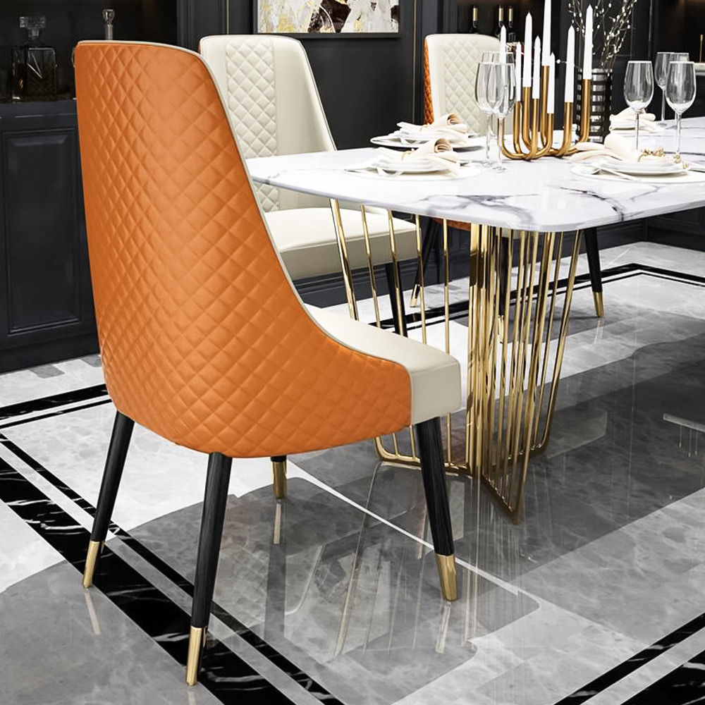 Stylish Mid-Century Dining Chairs For A Comfortable Home-Life | Set Of 2 Orange