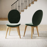 Modern Luxury Green Velvet Dining Chairs (Set Of 2) Green