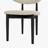 Mid-Century Ash Wood Dining Chair Set Black