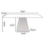 Modern White Rectangular Sintered Stone Pedestal Table | Free Shipping Gold