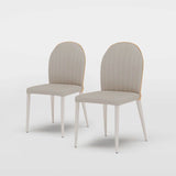 Buy Modern Beige Pu Leather Dining Chairs | Free Shipping | Set Of 2 Beige