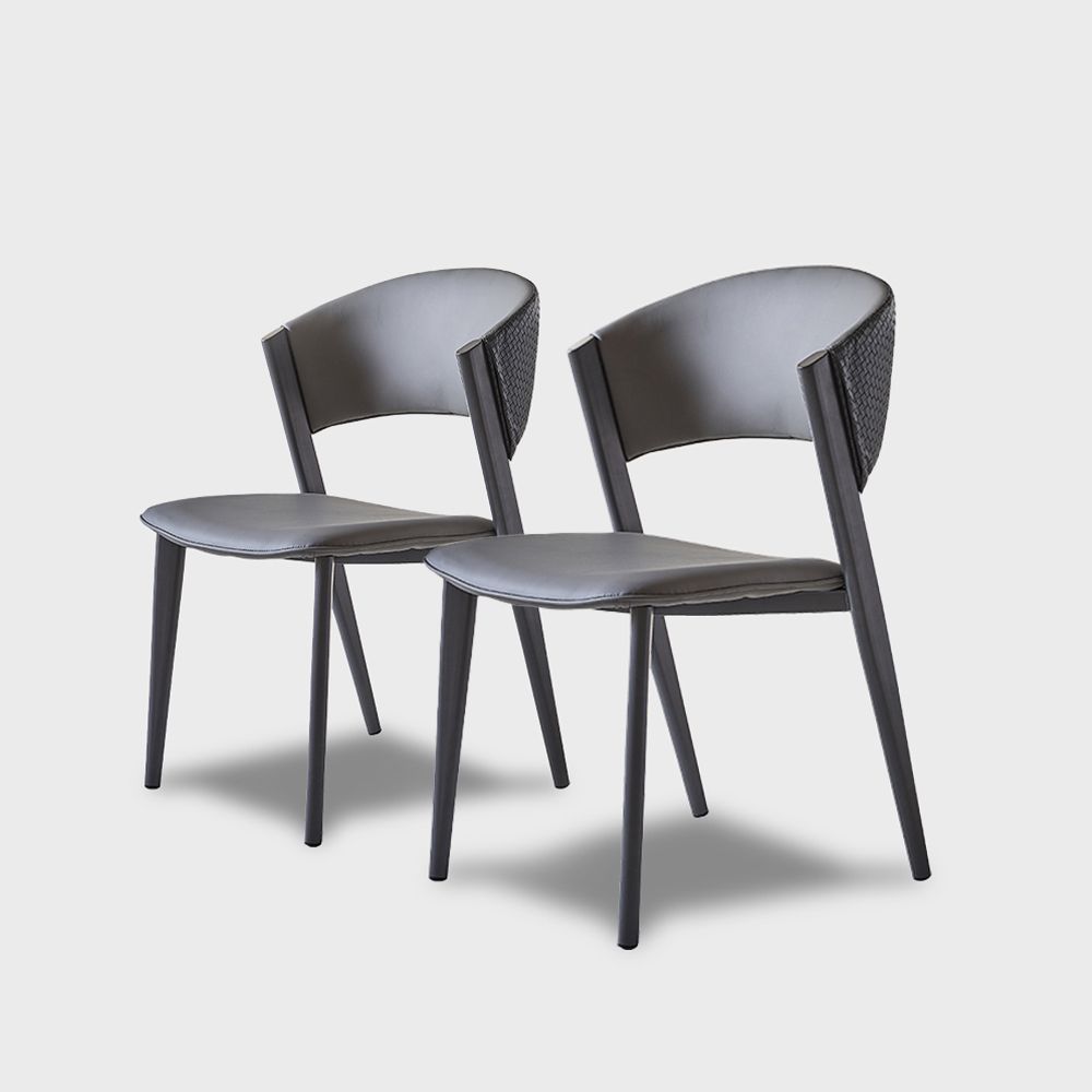 Stylish Modern Dining Chair Set | Pu Leather | Free Shipping Dark Gray