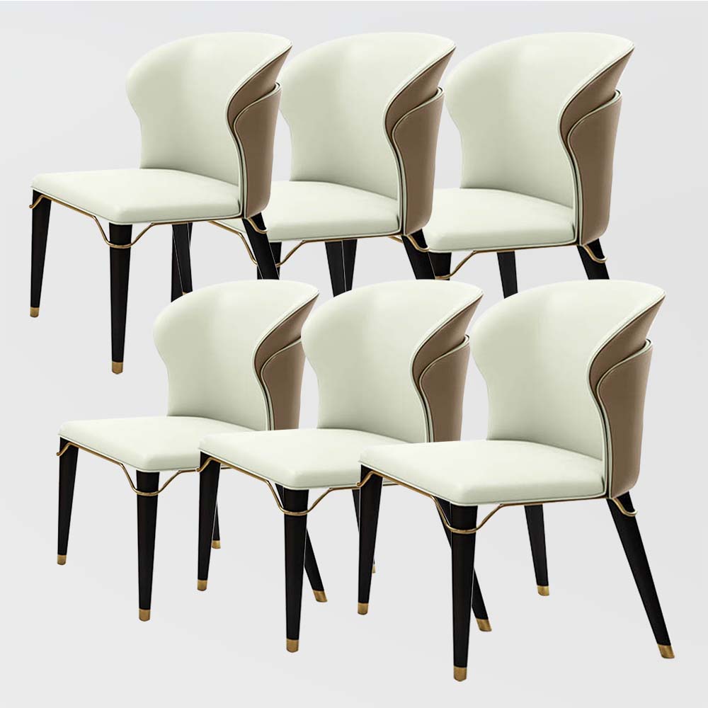 Modern Wingback Chairs For Dining Table Brown