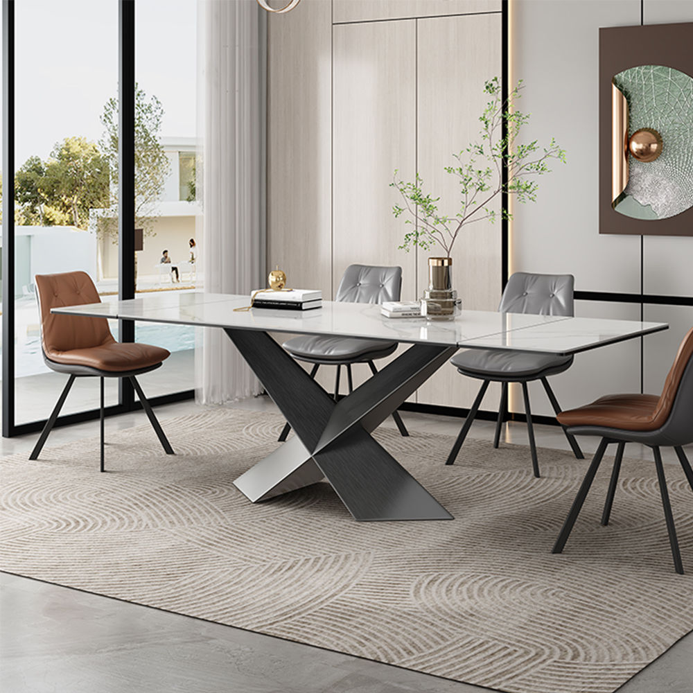 Modern Extendable Dining Table For 4-8 White