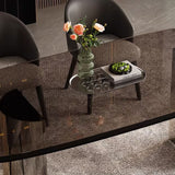 Modern Glass Dining Table For 6-8 Black