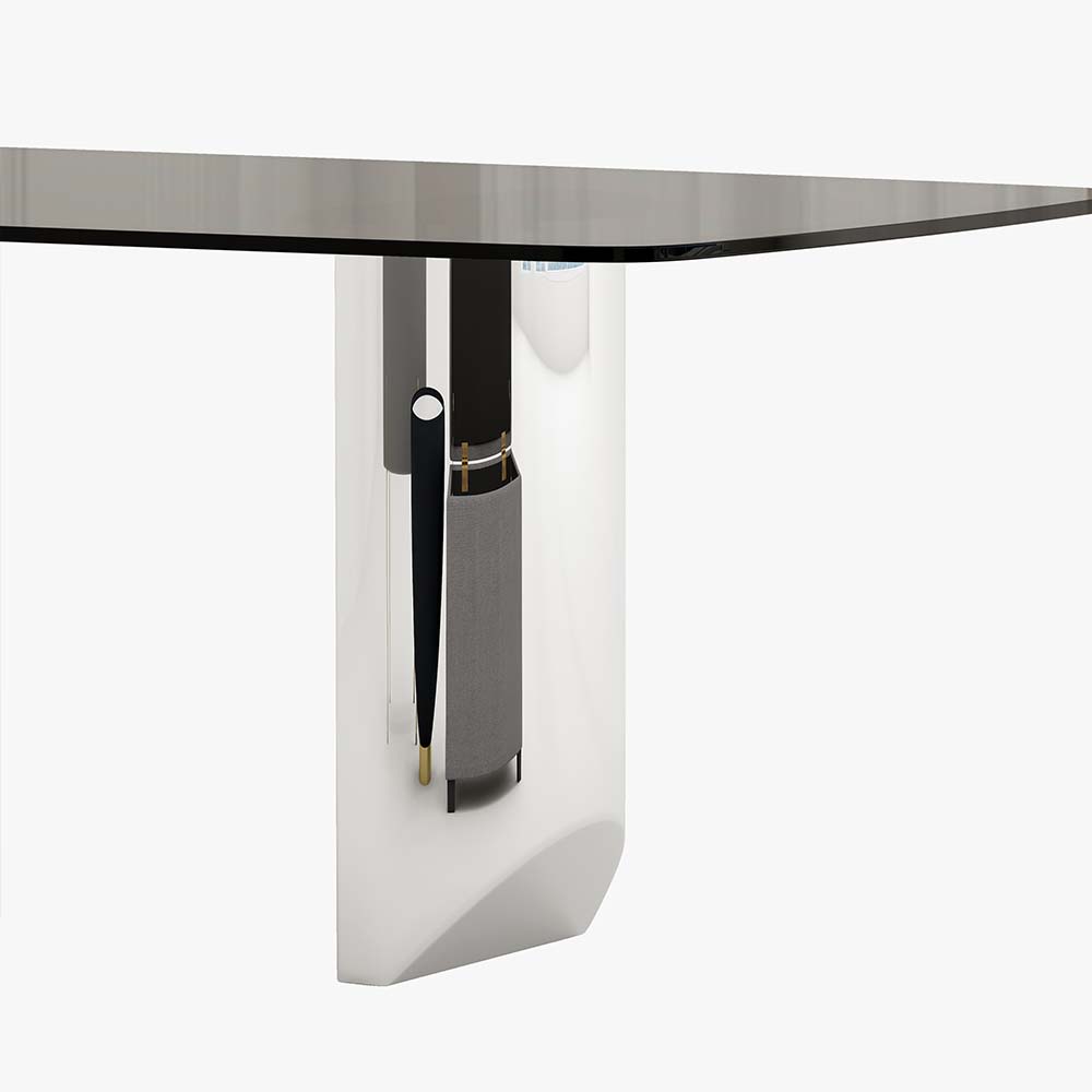 Modern Glass Dining Table For 6-8 Black
