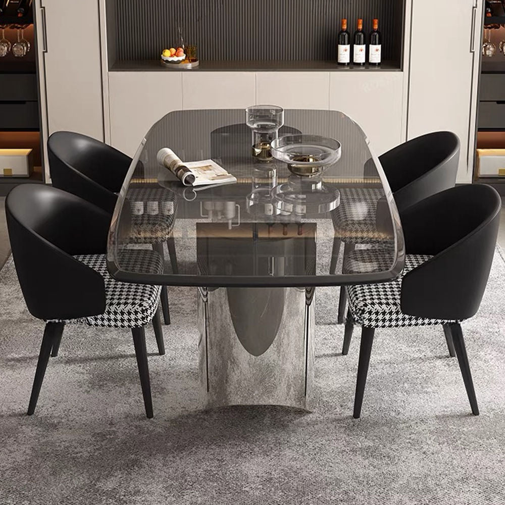 Modern Glass Dining Table For 6-8 Black