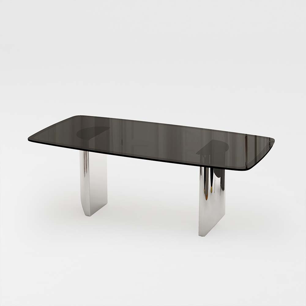 Modern Glass Dining Table For 6-8 Black