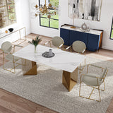 Modern Golden Side Chairs - Stylish Pu Leather Dining Chairs Gray
