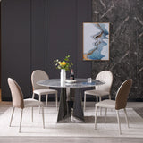 Modern Luxe Marble Round Dining Table | Free Shipping Gray