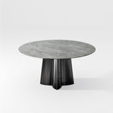 Modern Luxe Marble Round Dining Table | Free Shipping Gray