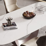 White Dining Table For 8 With Crescent Moon Shape White