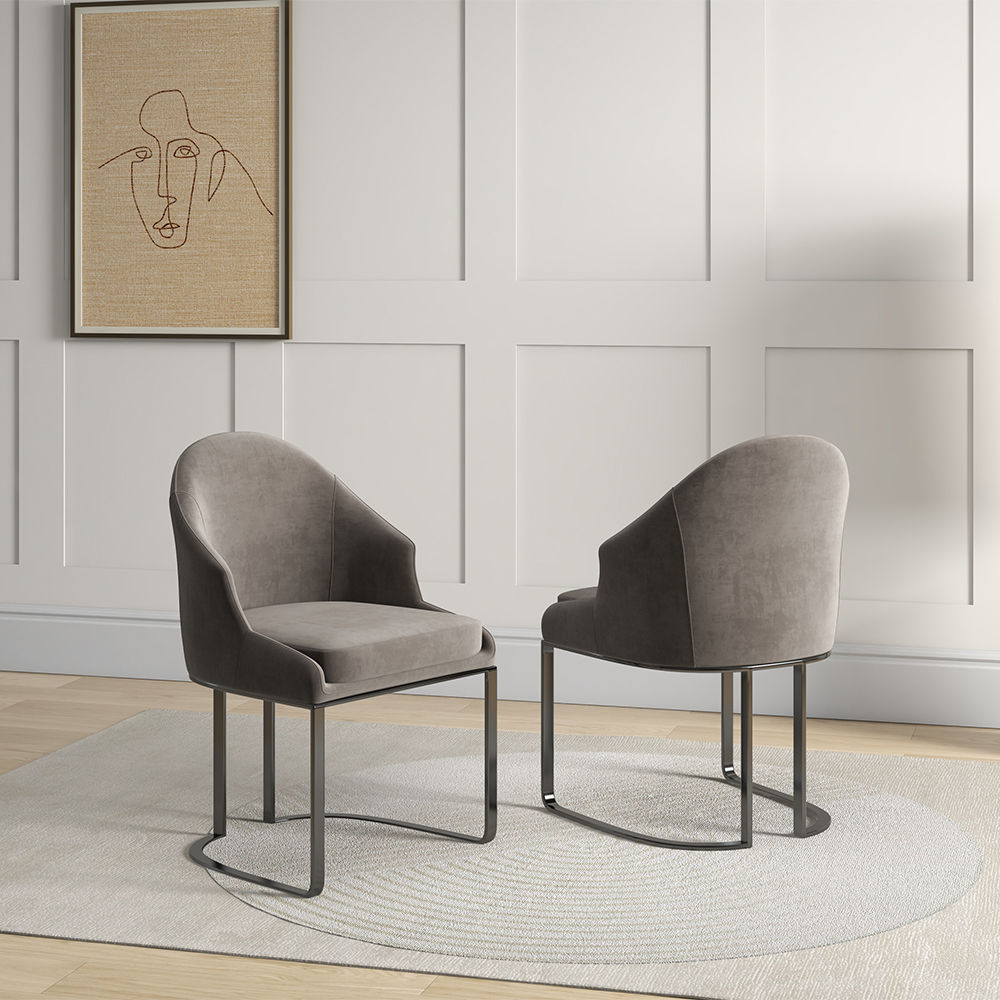 Comfortable & Stylish Modern Luxury Dining Chairs (Set Of 2) Dark Gray