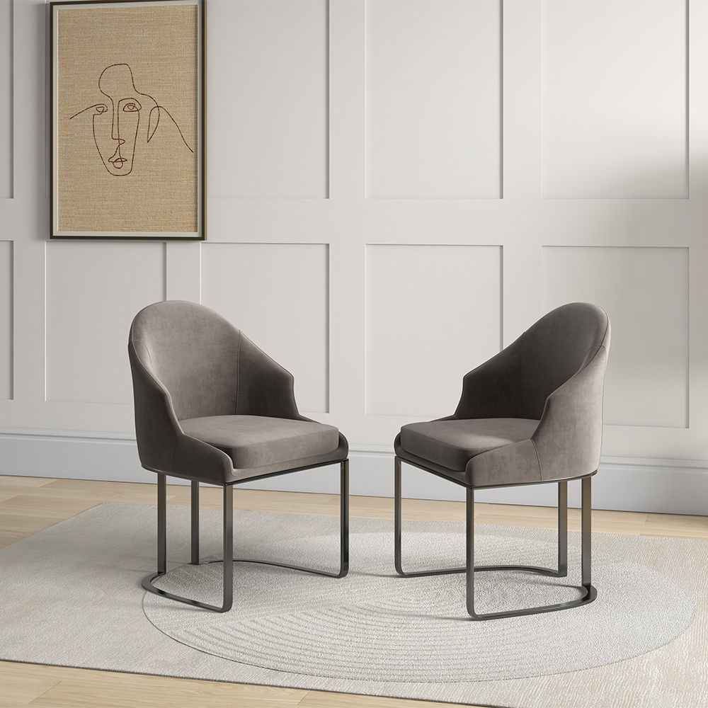 Comfortable & Stylish Modern Luxury Dining Chairs (Set Of 2) Dark Gray