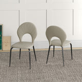 Modern Minimalist Armless Dining Chair(Set Of 2) Light Gray