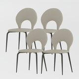 Modern Minimalist Armless Dining Chair(Set Of 2) Light Gray