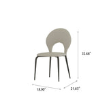 Modern Minimalist Armless Dining Chair(Set Of 2) Light Gray