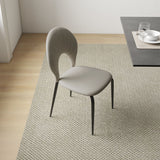 Modern Minimalist Armless Dining Chair(Set Of 2) Light Gray