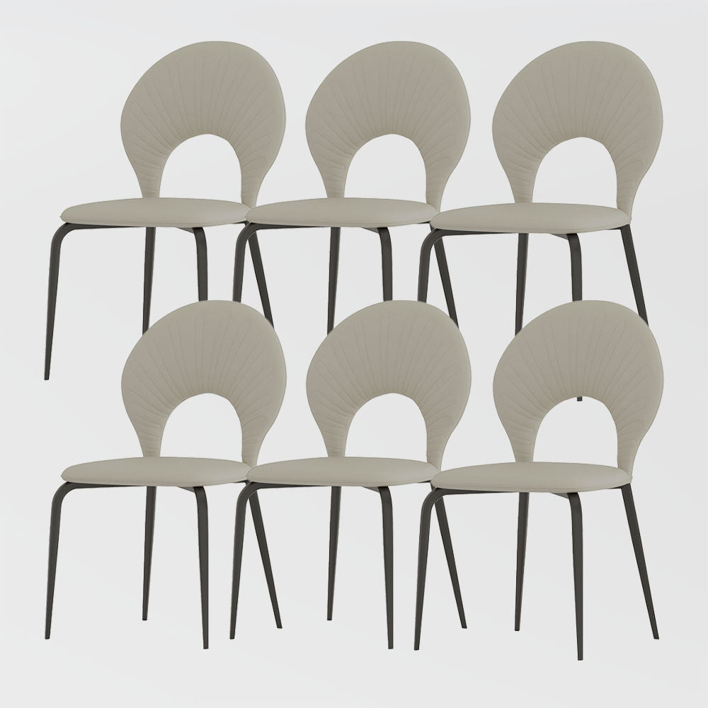 Modern Minimalist Armless Dining Chair(Set Of 2) Light Gray