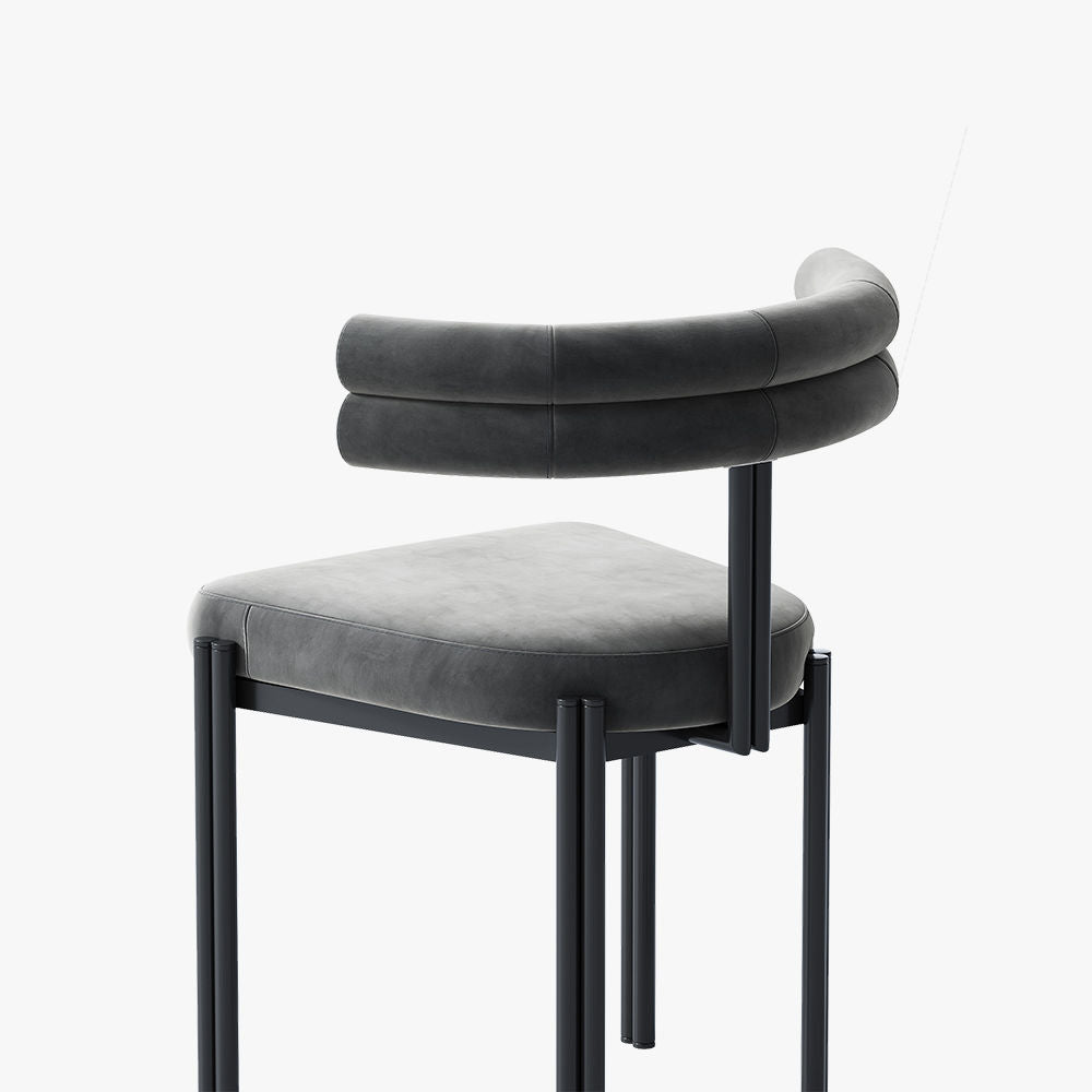 Modern Minimalist Armless Dining Chair Gray