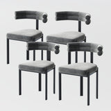 Modern Minimalist Armless Dining Chair Gray