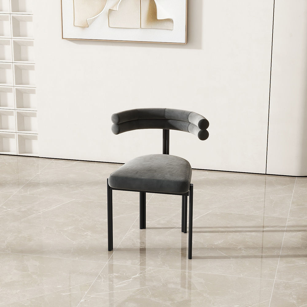 Modern Minimalist Armless Dining Chair Gray