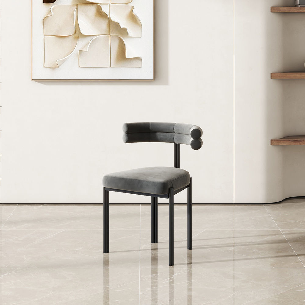 Modern Minimalist Armless Dining Chair Gray