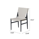 Modern Minimalist Armless Dining Chairs Light Gray