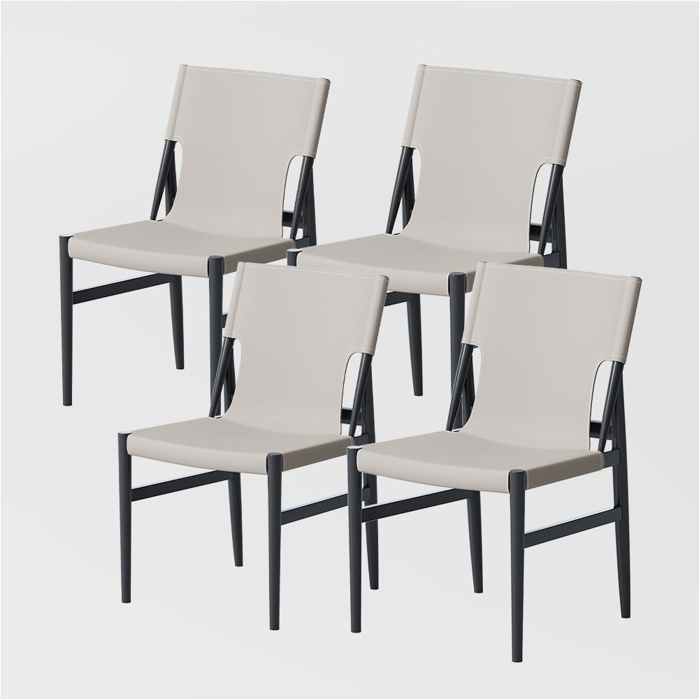 Modern Minimalist Armless Dining Chairs Light Gray