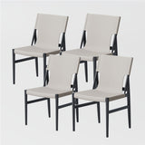 Modern Minimalist Armless Dining Chairs Light Gray