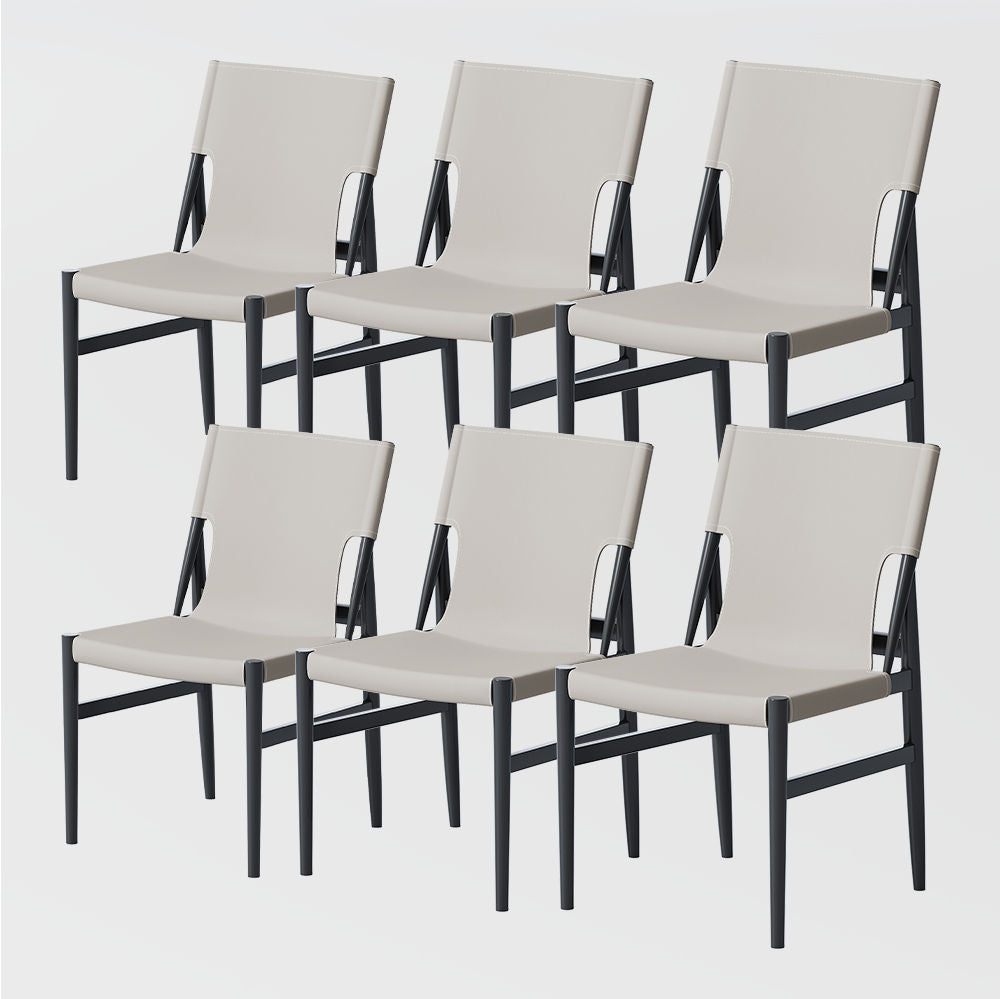 Modern Minimalist Armless Dining Chairs Light Gray