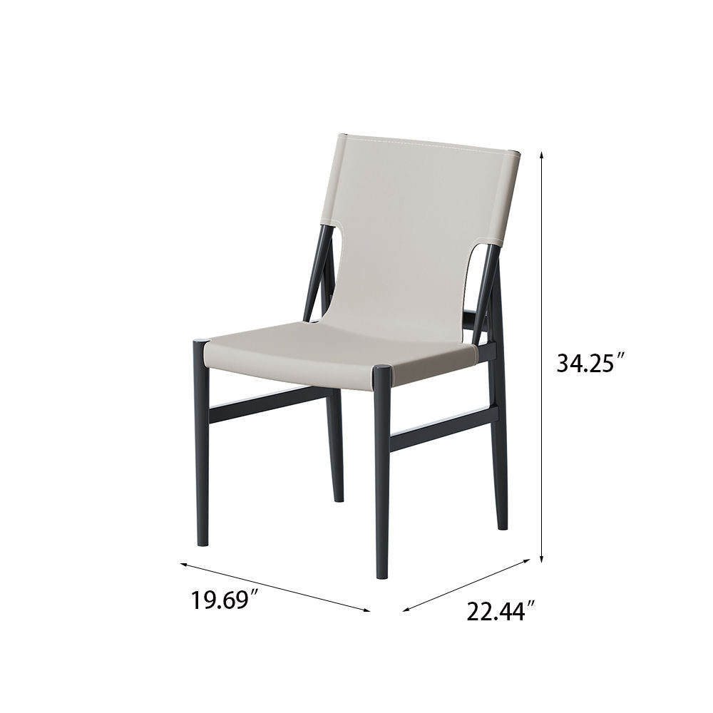 Modern Minimalist Armless Dining Chairs Light Gray